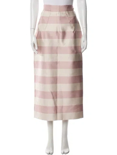 Pre-owned Emilia Wickstead Striped Long Skirt In Pink