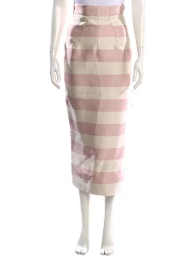 Pre-owned Emilia Wickstead Striped Midi Length Skirt In Pink