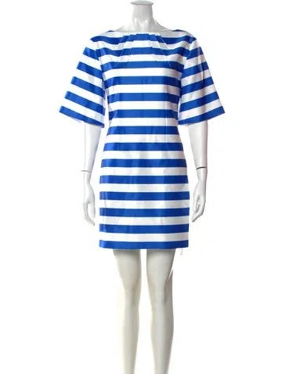 Pre-owned Emilia Wickstead Striped Mini Dress In Blue