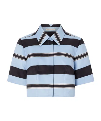 Emilia Wickstead Natalie Striped Twill Shirt In Blue