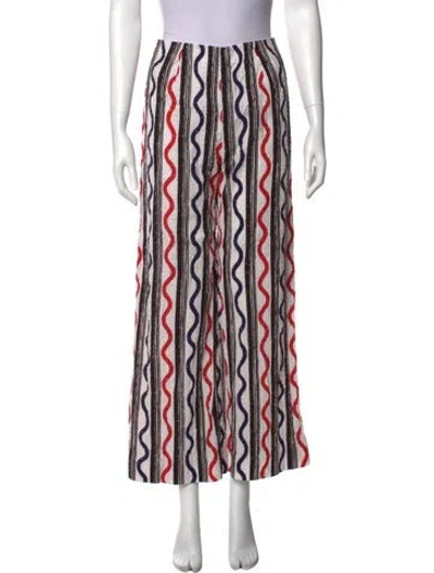 Pre-owned Emilia Wickstead Striped Wide Leg Pants In Multi