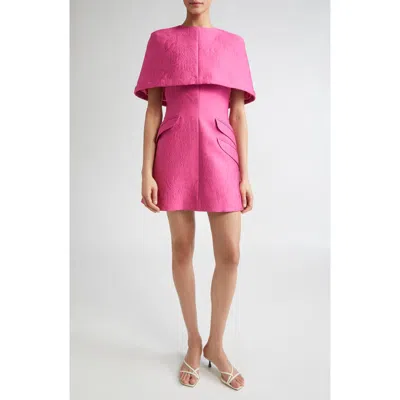 Emilia Wickstead Talia Floral Cloqué Minidress In Pink