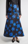 Emilia Wickstead Tamilla Floral Genzianella Mermaid Skirt In Multi