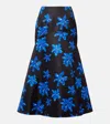 Emilia Wickstead Tamilla Floral Genzianella Mermaid Skirt In Black