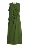 Emilia Wickstead Tidus Draped Wool-crepe Maxi Dress