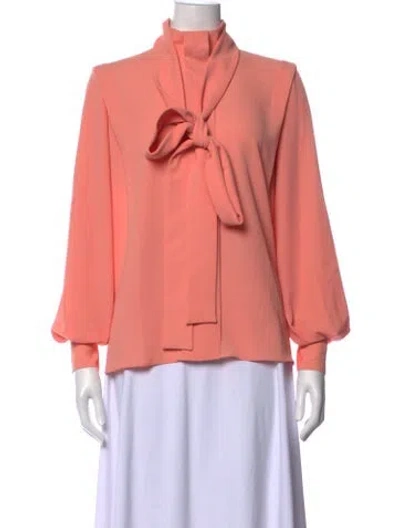 Pre-owned Emilia Wickstead Tie Neck Long Sleeve Blouse In Pink