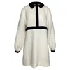 Emilia Wickstead Tobias Two Tone Crepe Mini Dress In White Wool In White