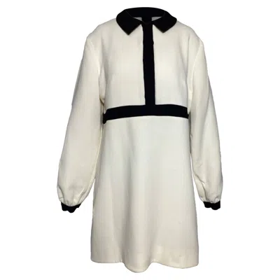 Emilia Wickstead Tobias Two Tone Crepe Mini Dress In White Wool