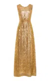Emilia Wickstead Torres Guipure Lace Dress In Gold