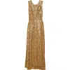 Emilia Wickstead Torres Metallic Guiure Lace Gown In Brown