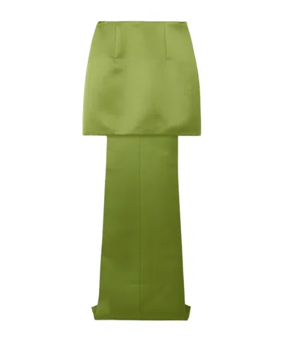 Emilia Wickstead Harleigh Duchesse-satin Maxi Skirt In Gray