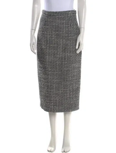 Pre-owned Emilia Wickstead Tweed Pattern Midi Length Skirt W/ Tags In Multi