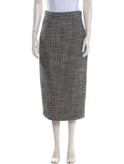 Pre-owned Emilia Wickstead Tweed Pattern Midi Length Skirt W/ Tags In Multi