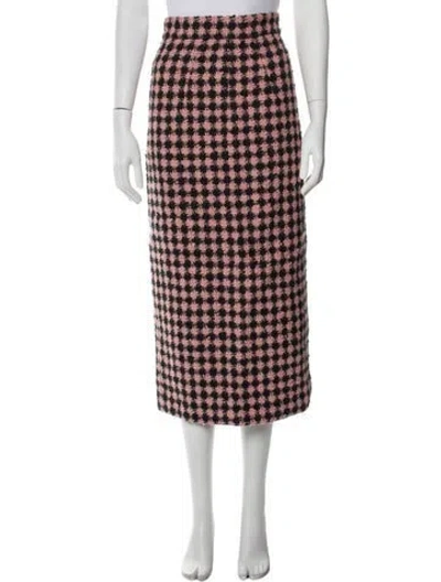 Pre-owned Emilia Wickstead Tweed Pattern Midi Length Skirt W/ Tags W/tags In Pink
