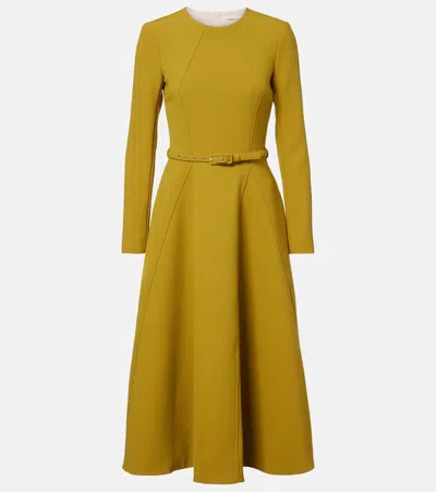 Emilia Wickstead Ucellina Belted Midi Dress In Green