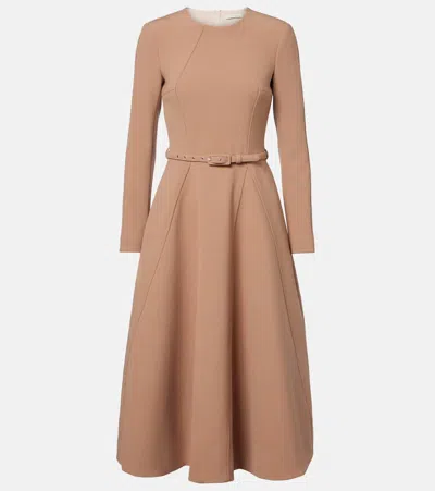 Emilia Wickstead Ucellina Belted Paneled Midi Dress In Pink
