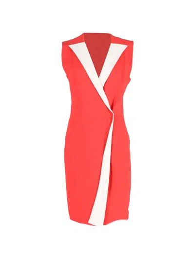 Pre-owned Emilia Wickstead V-neck Mini Dress In Red