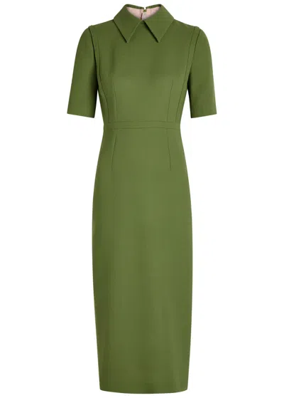 Emilia Wickstead Valletta Short-sleeve Midi Dress In Green
