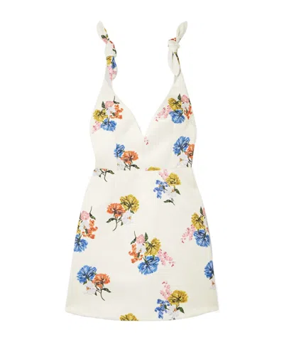 Emilia Wickstead Ludi Floral Plunge Neck Dress In Multi