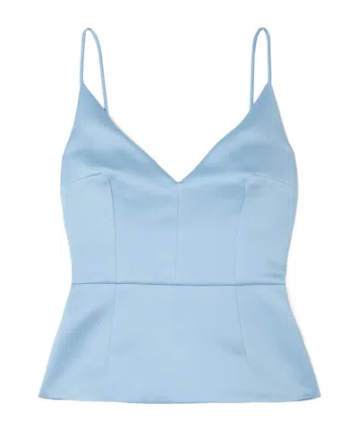Emilia Wickstead Vero Duchesse-satin Peplum Top In Blue
