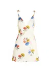 Emilia Wickstead Vero Bow-detailed Floral-print Faille Dress In Neutral
