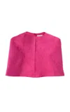 Emilia Wickstead Virginie Silk-blend Cropped Cape In Pink