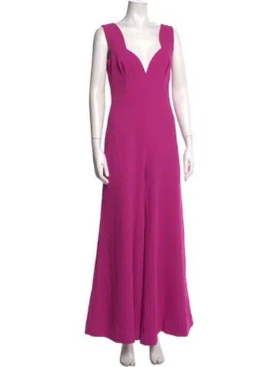 Pre-owned Emilia Wickstead V-neck Jumpsuit In Pink