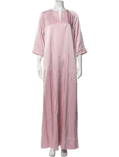 Pre-owned Emilia Wickstead V-neck Long Dress W/ Tags In Pink