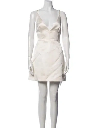 Pre-owned Emilia Wickstead V-neck Mini Dress In White