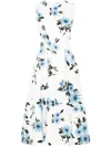 Emilia Wickstead Mara Dahlia-print Taffeta-faille Dress In White