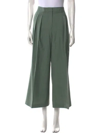 Pre-owned Emilia Wickstead Wide Leg Pants W/ Tags In Green