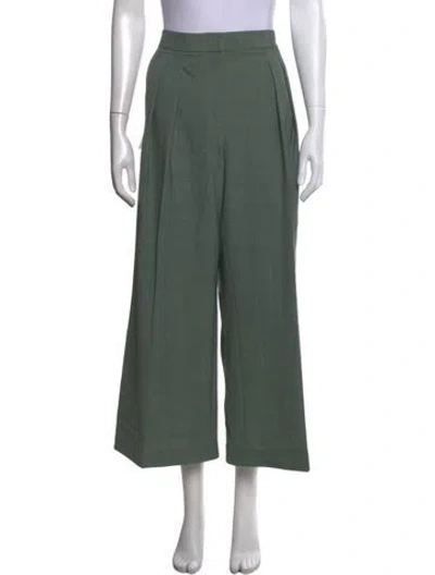 Pre-owned Emilia Wickstead Wide Leg Pants W/ Tags In Green