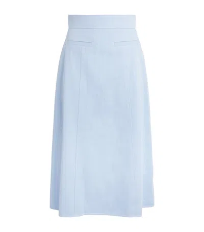 Emilia Wickstead Wilder Denim Midi Skirt In Blue
