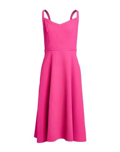 Emilia Wickstead Woman Midi Dress Fuchsia Size 8 Polyester, Elastane In Pink