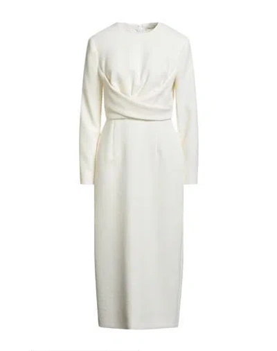 Emilia Wickstead Woman Midi Dress Ivory Size 10 Polyester, Elastane