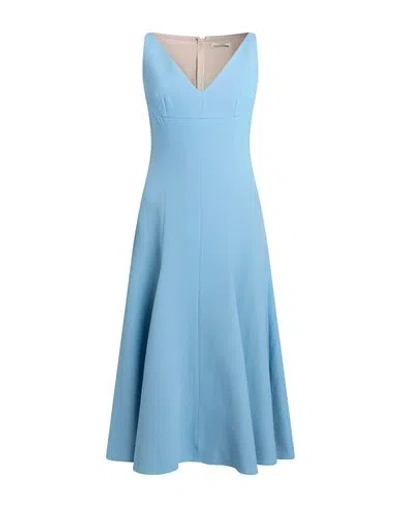 Emilia Wickstead Woman Midi Dress Sky Blue Size 4 Wool