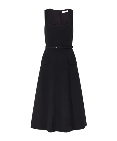 Emilia Wickstead Petra Wool Crepe Dress In Black