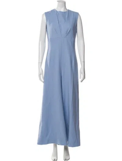 Pre-owned Emilia Wickstead Wool Crew Neck Jumpsuit In Blue
