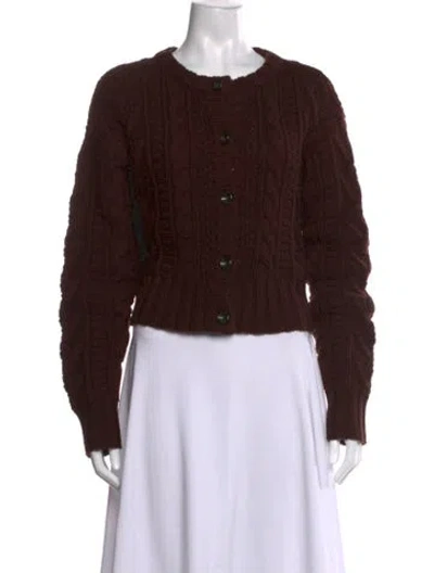 Pre-owned Emilia Wickstead Wool Crew Neck Sweater In Brown