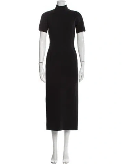 Pre-owned Emilia Wickstead Wool Long Dress In Black
