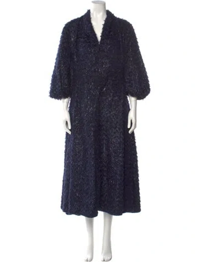 Pre-owned Emilia Wickstead Wool Long Dress In Blue