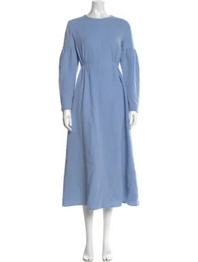 Pre-owned Emilia Wickstead Wool Long Dress In Blue