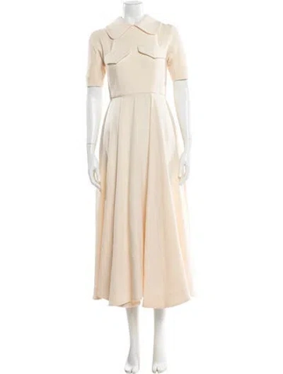 Pre-owned Emilia Wickstead Wool Long Dress In Neutral