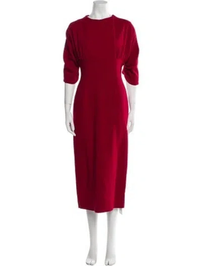 Pre-owned Emilia Wickstead Wool Long Dress In Red