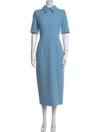 Pre-owned Emilia Wickstead Wool Long Dress W/ Tags In Blue