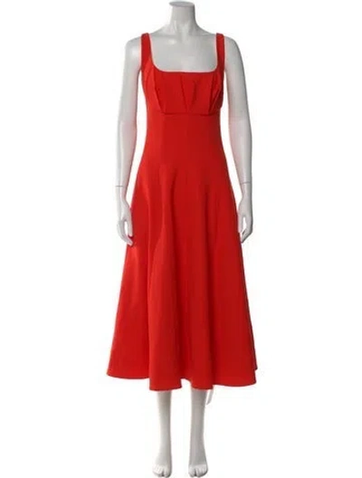 Pre-owned Emilia Wickstead Wool Long Dress W/ Tags In Orange