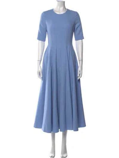 Pre-owned Emilia Wickstead Wool Midi Length Dress In Blue
