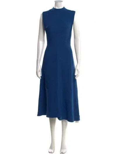 Pre-owned Emilia Wickstead Wool Midi Length Dress In Blue