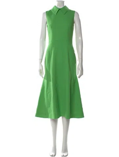 Pre-owned Emilia Wickstead Wool Midi Length Dress In Green