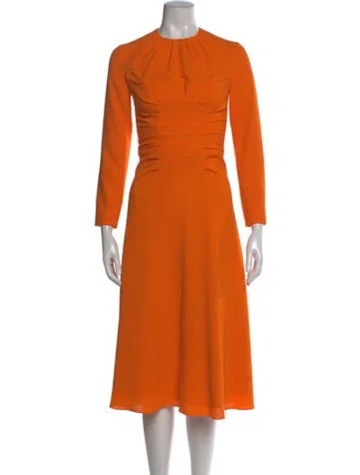 Pre-owned Emilia Wickstead Wool Midi Length Dress In Orange